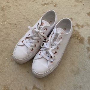 White Platform Converse Sneakers
